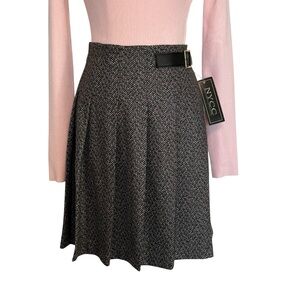 🔥 NYCC New York Clothing Co Herringbone A-Line Skirt with Belt Size M New